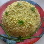Салат «Мимоза» с рыбными консервами сардины [классический рецепт]