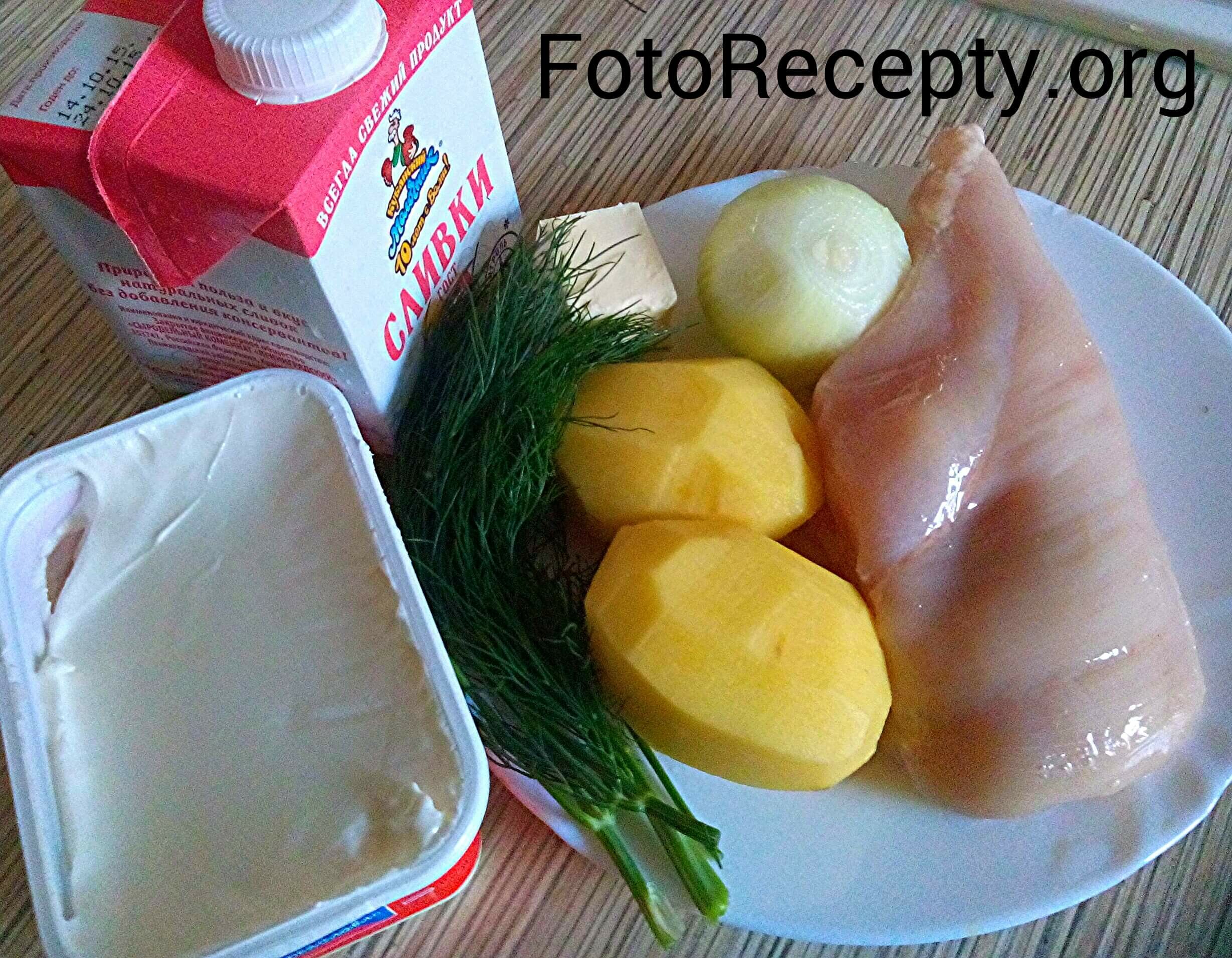 Сырный суп-пюре с плавленым сыром – подготовка продуктов